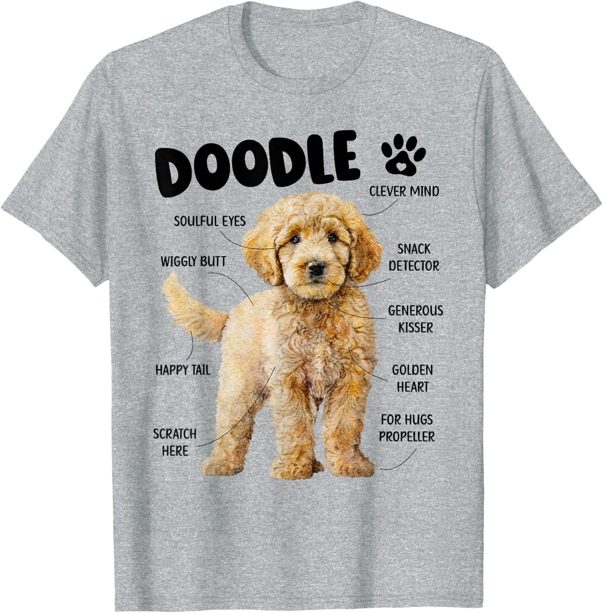 Doodle Dog Goldendoodle Lover Doodle Owner T-Shirt - Heather Grey