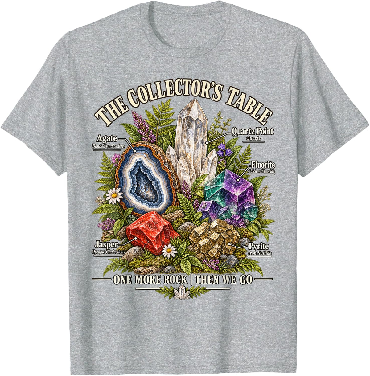 Vintage Rockhounding Rock Collector Mineral Guide T-Shirt - Heather Grey