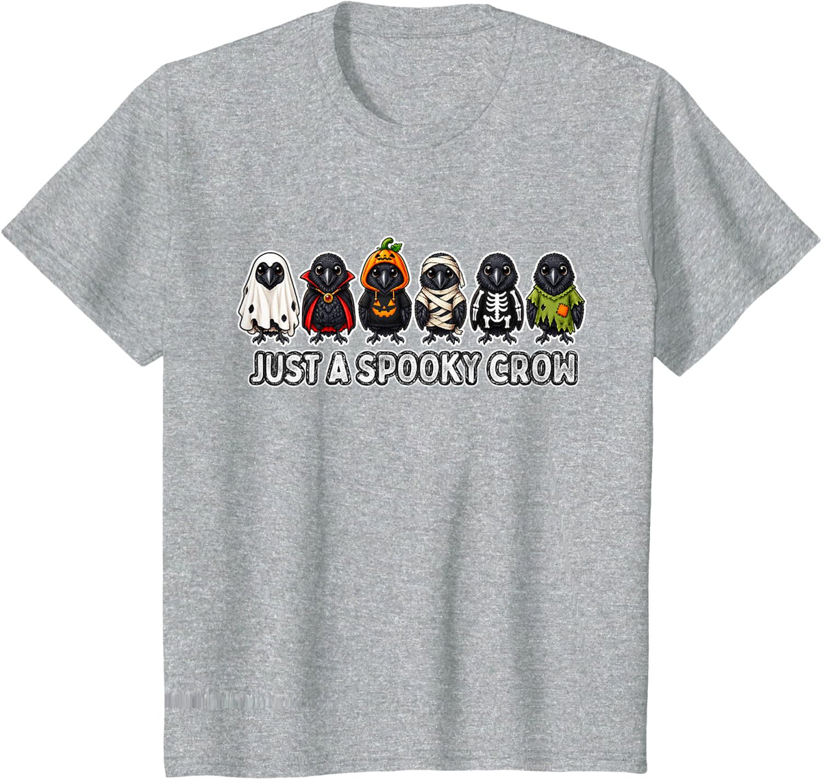 Just A Spooky Crow Halloween Bird Lover T-Shirt - Heather Grey